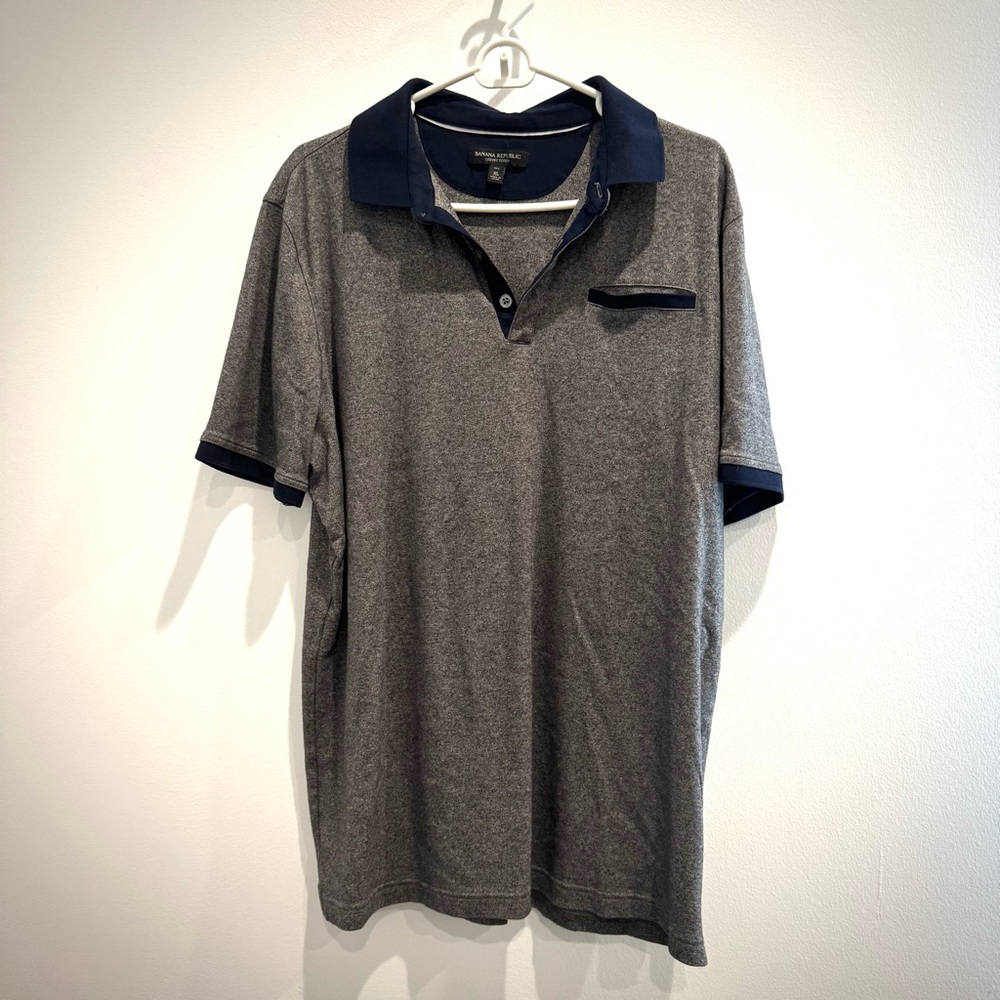 Banana Republic Gray Polo with Navy Details